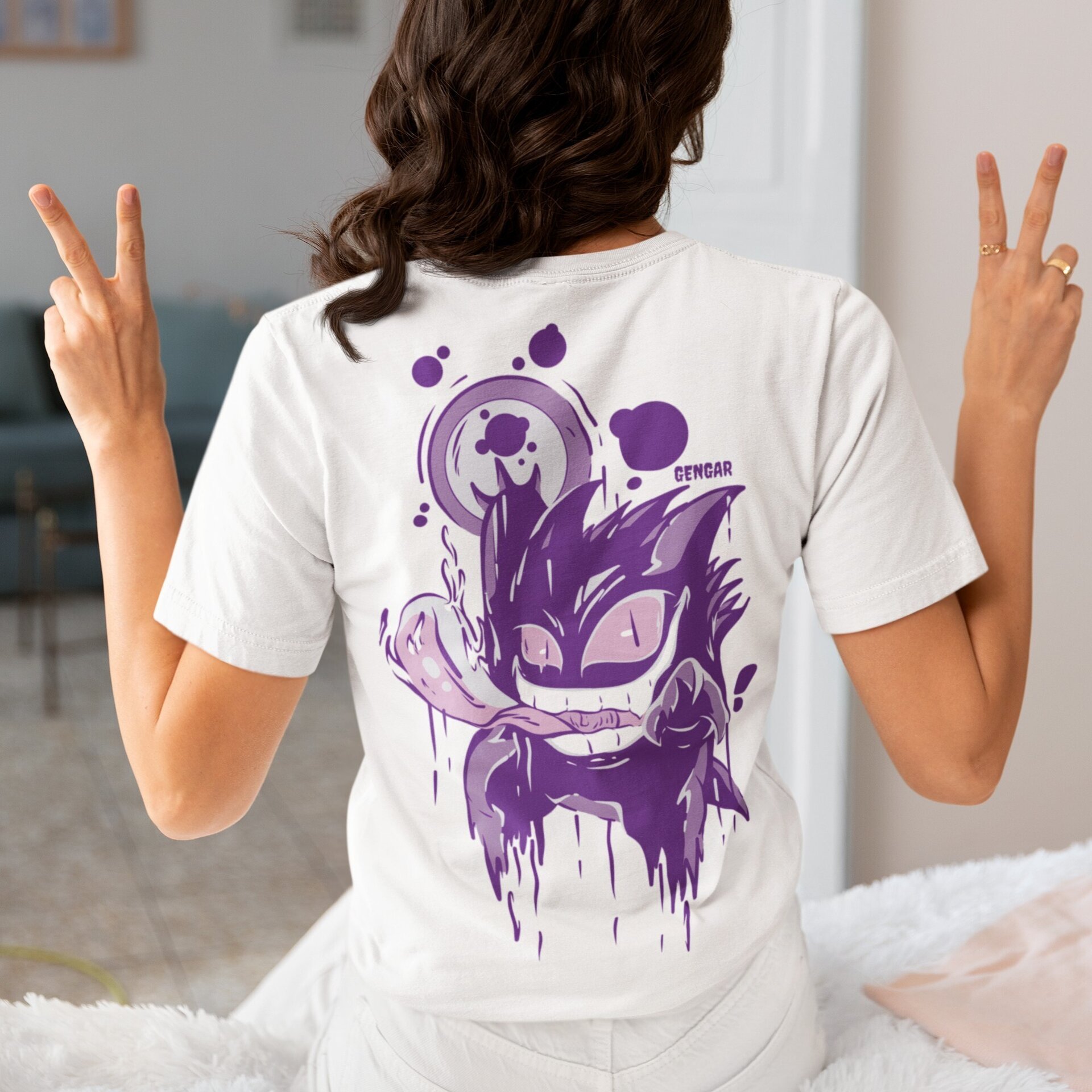 Camiseta Gengar para Mujer – Diseños Exclusivos Inspirados en el Pokémon Fantasm - 7