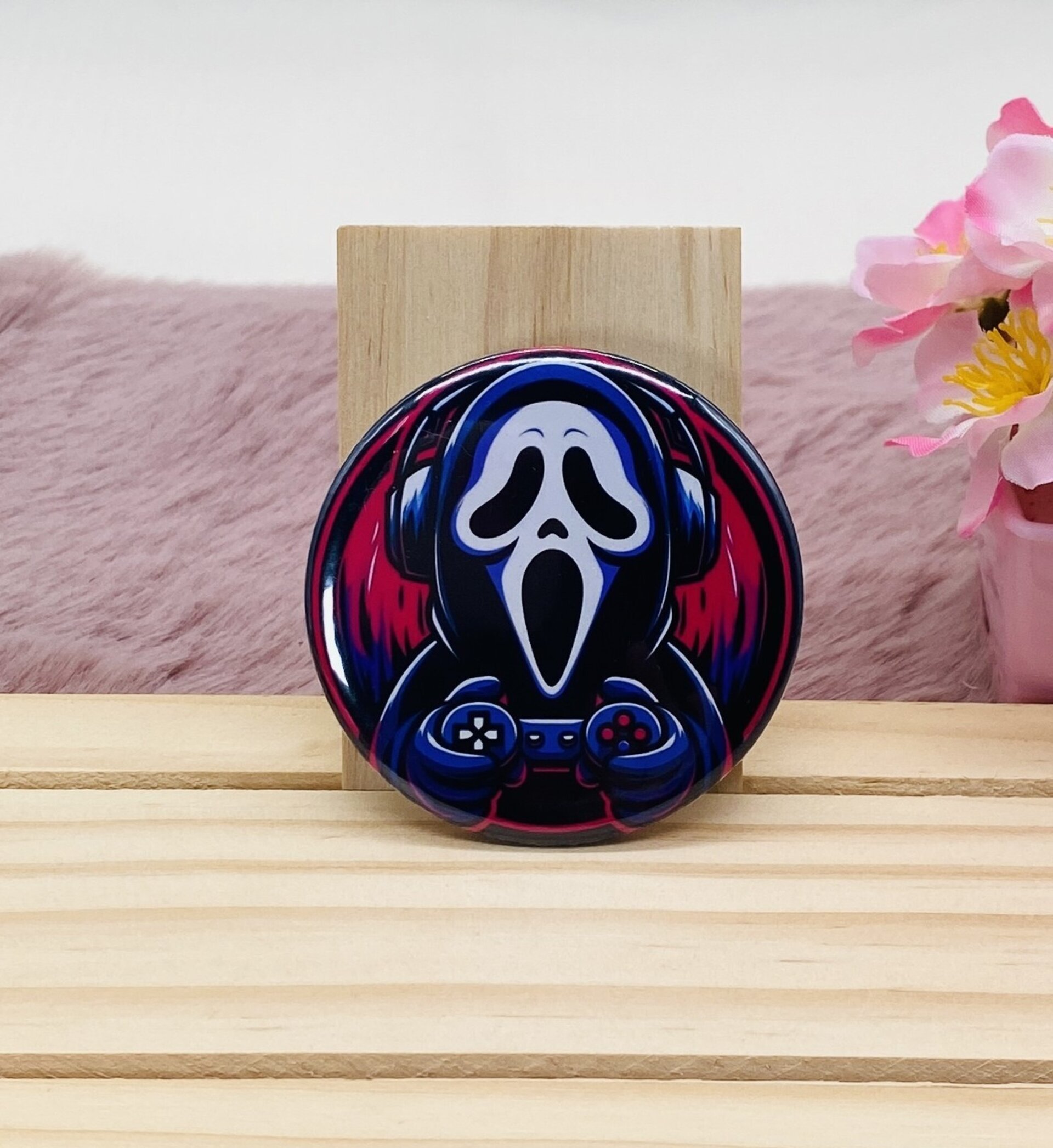 Pin Ghostface – Chapa grande de 5,8 cm inspirada en el cine de terror - 6