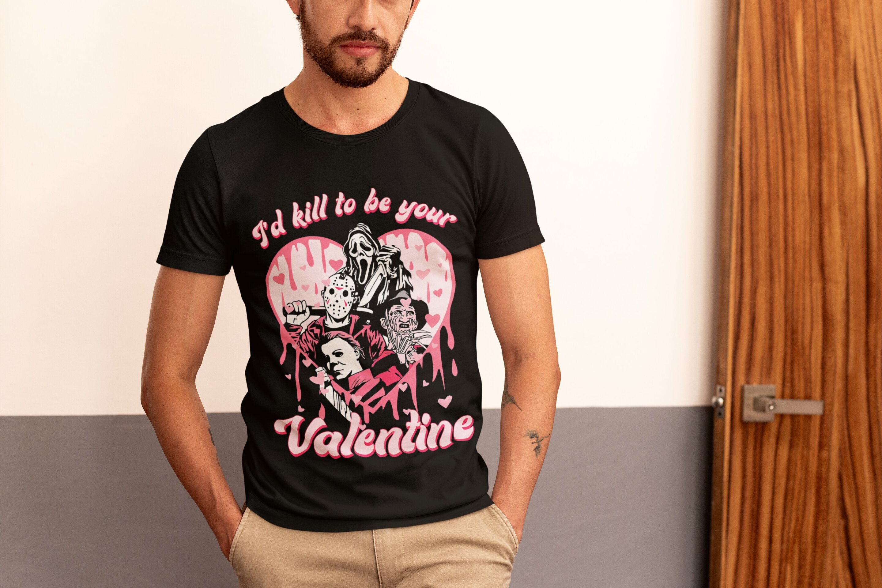Camiseta 'Anti Valentine' & 'I'd Kill to Be Your Valentine' para Hombre - 2