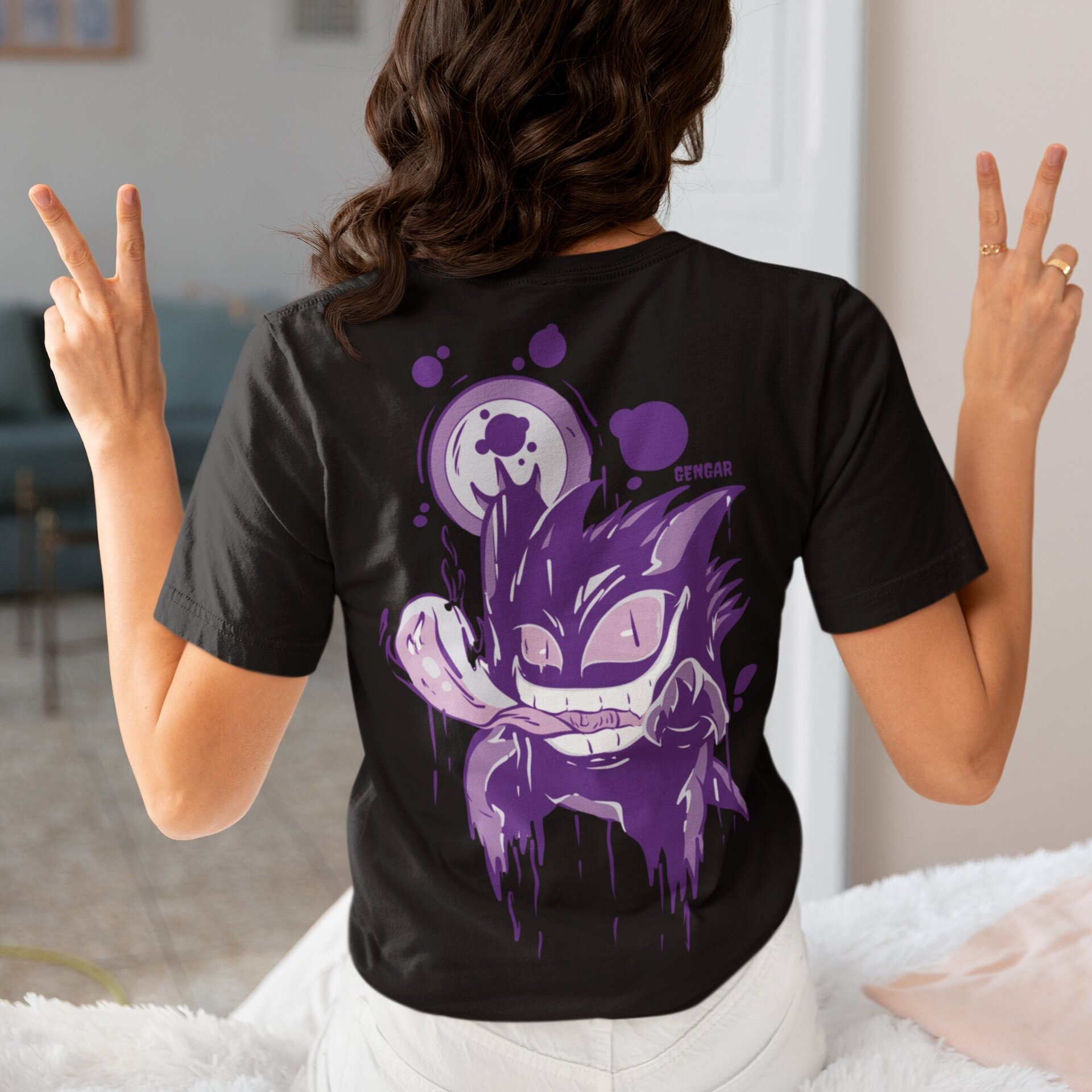 Camiseta Gengar para Mujer – Diseños Exclusivos Inspirados en el Pokémon Fantasm - 8