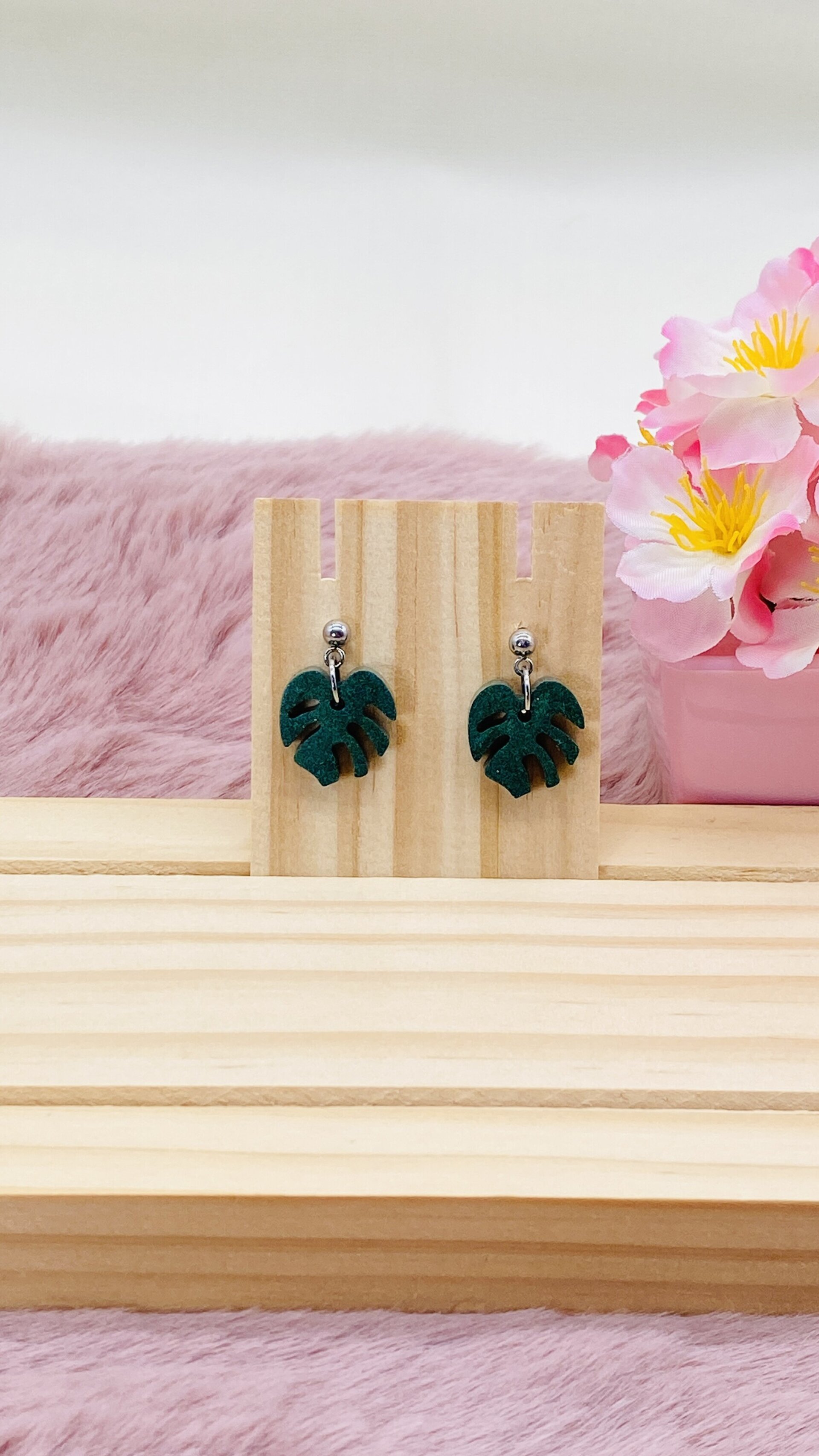 Pendientes de resina - Hoja verde | Accesorios handmade naturales - 2