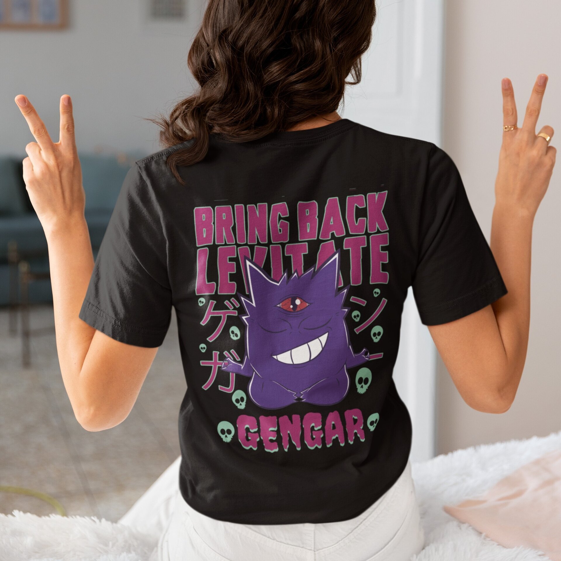 Camiseta Gengar para Mujer – Diseños Exclusivos Inspirados en el Pokémon Fantasm - 5
