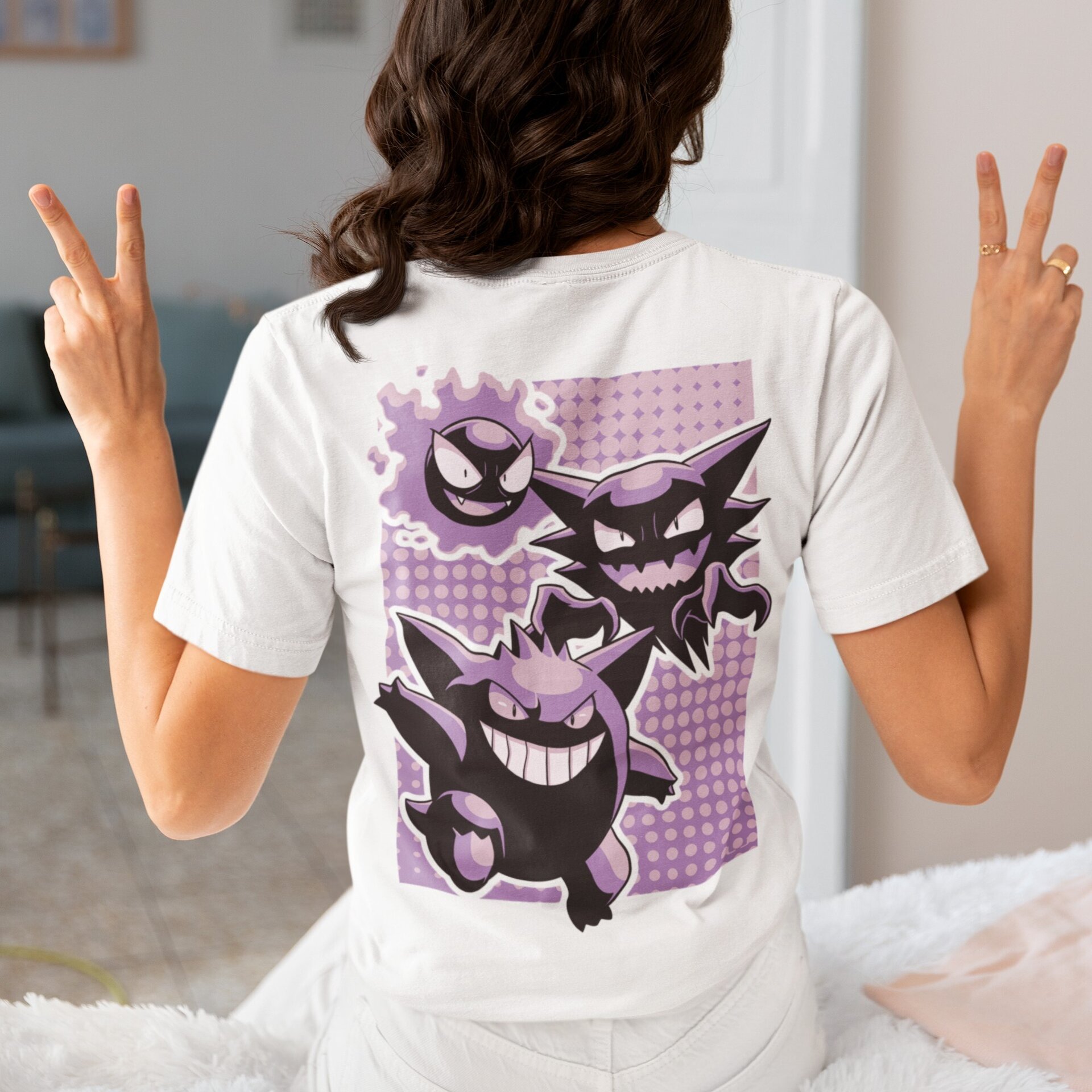 Camiseta Gengar para Mujer – Diseños Exclusivos Inspirados en el Pokémon Fantasm - 3
